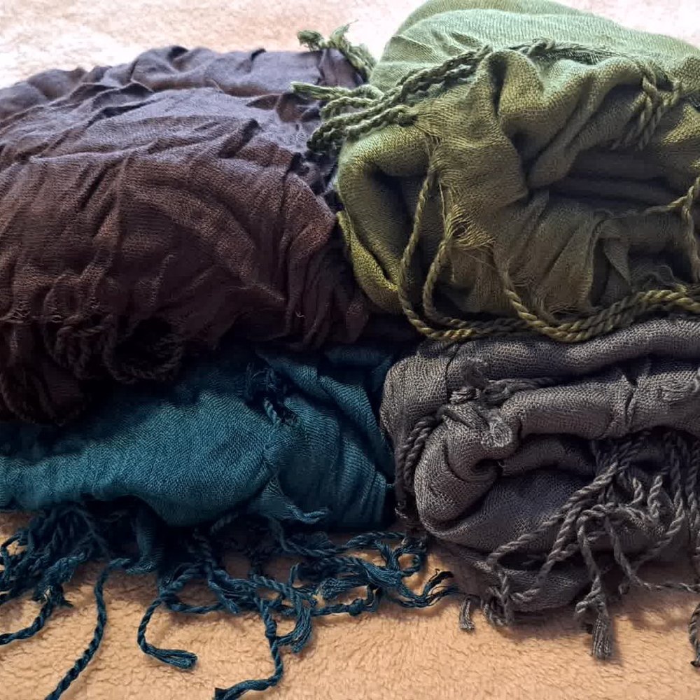 Wrapunzel Tough 2-in1 Tichel Scarves, NWOT, Pack of 4, brown, teal, olive, blue